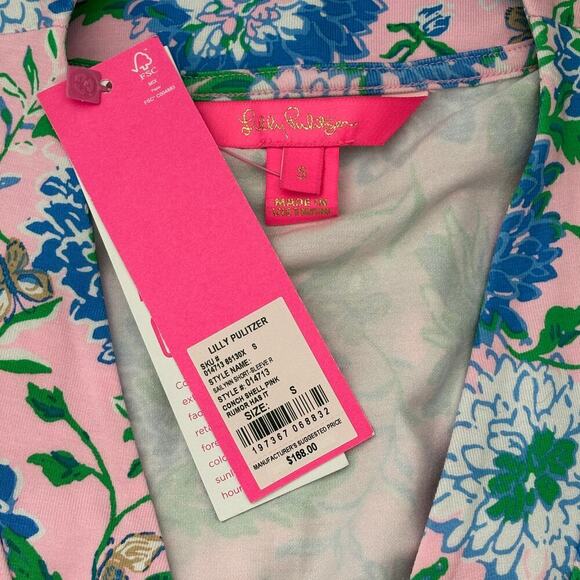 Lilly Pulitzer Sailynn Short Sleeve Wrap Romper Conch Shell Pink Size Small - Picture 4 of 14
